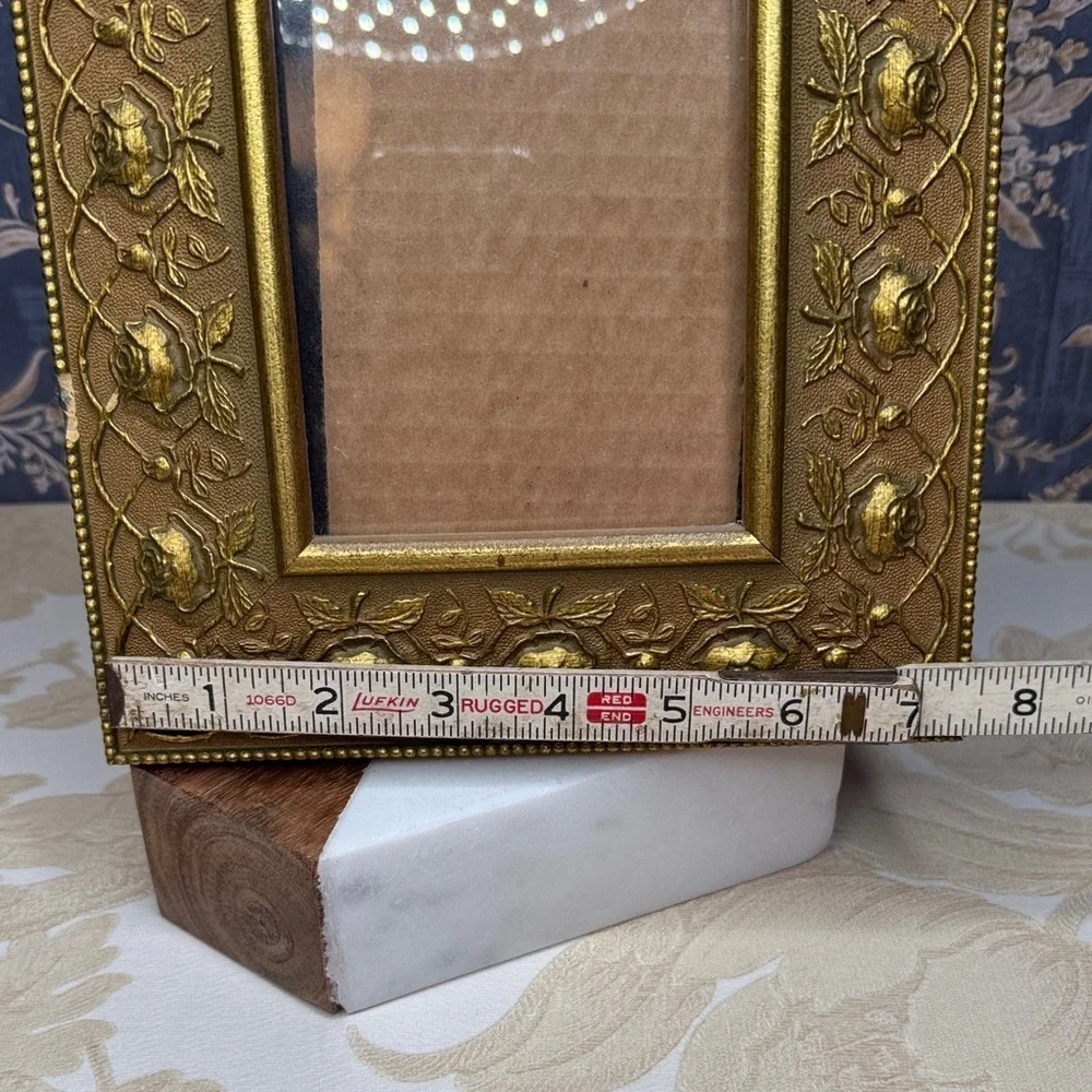 Vintage Estate Gold Ornate Floral Picture Wall Hanging Frame